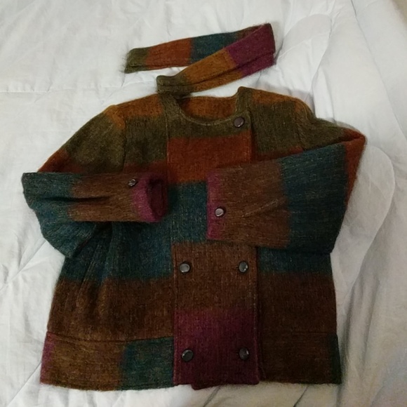 Multicolored wool coat - Picture 1 of 9
